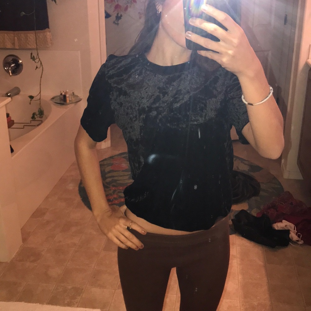 Black velvet shirt